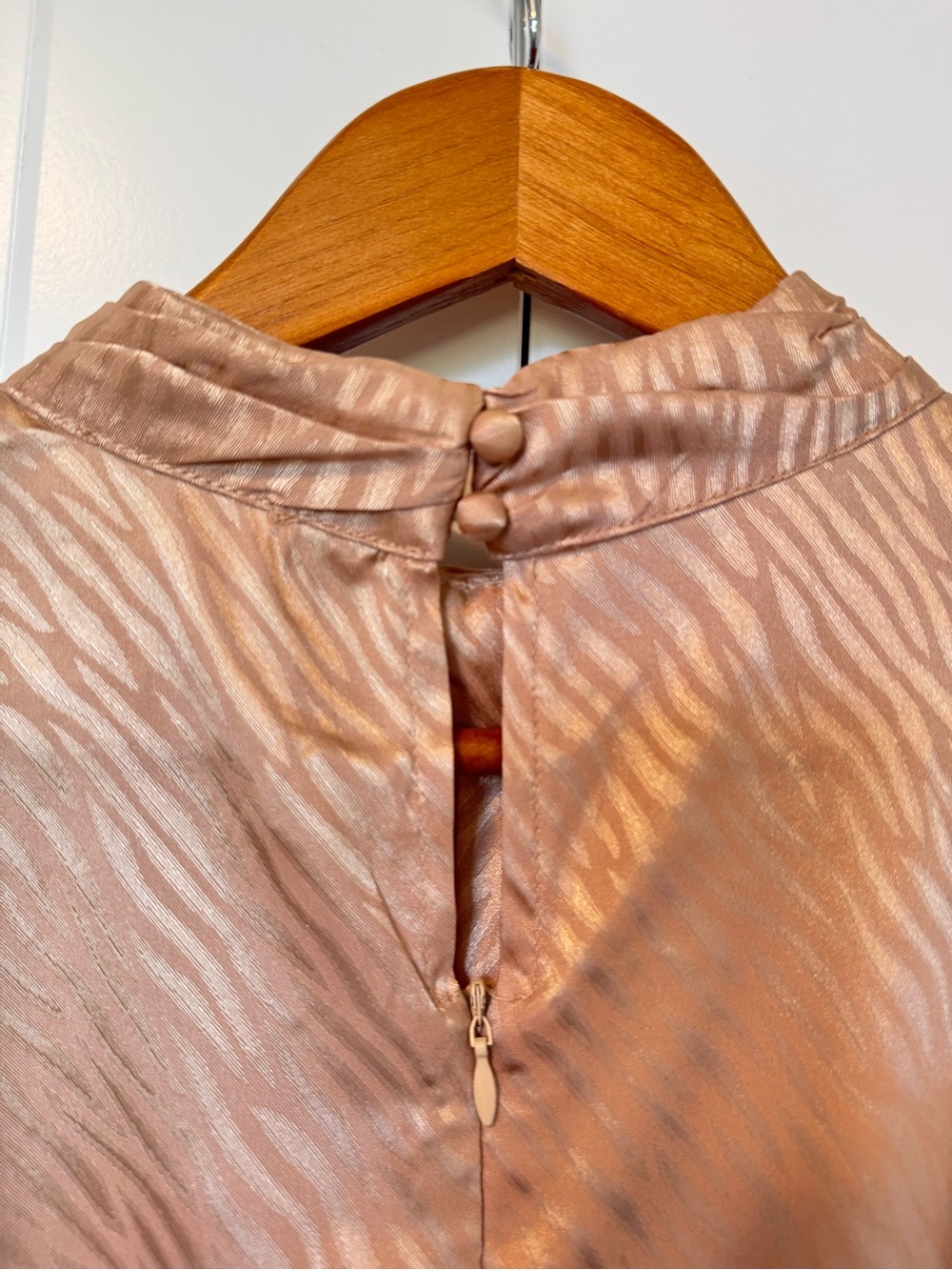 bohme Blush-Tan Long Sleeve Midi Dress with Waist Tie - Picture 7 of 13